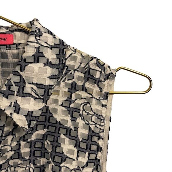 Betsey Johnson Sleeveless Button Down Fit & Flare Dress Navy White Size 4 - Picture 2 of 9